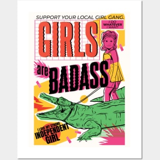 Retro Girls Are Badass Girl Power // 90s Nostalgia Girl Gang Posters and Art